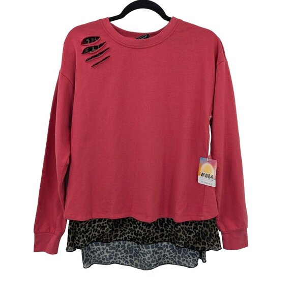 Wonder Woman 1984 Twofer Sweatshirt Size L Distressed Leopard Grunge Y2K Comics - Picture 1 of 11